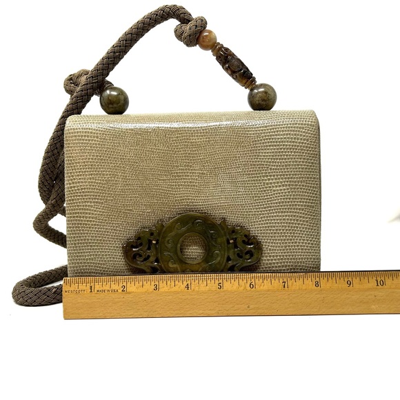 Rafael Sanchez Snake Print Leather Shoulder Crossbody purse, vintage, NWOT - Picture 11 of 12